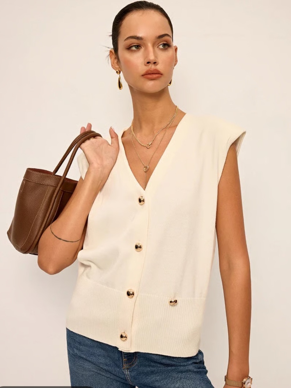 NWT COMMENSE Asymmetric
Two-Way Wear Knit Vest Size Medium